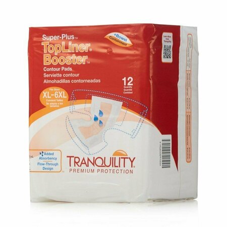 TRANQUILITY TOP LINER CONTOUR TopLiner Super Plus Added Absorbency Incontinence Booster Pad, 32in Length, 12PK 3097